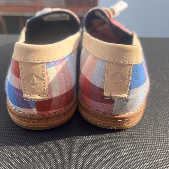 Sperry Red and Blue Plaid Loafers Women’s Size 8 - Picture 2 of 5